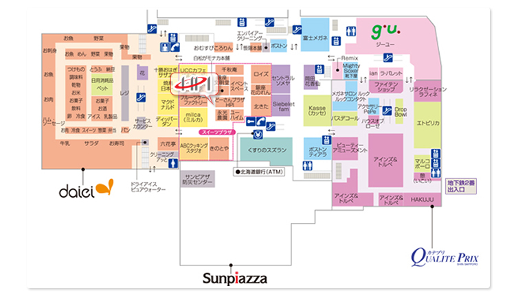 ど~さんぷらざHPI in 新札幌サンピアザ フロアマップ